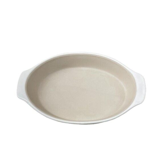 PAMPERED CHEF Oval Baker #1316 Glazed Vanilla Stoneware Cooking NEW Retired - Picture 1 of 6